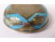 Small round box enamel silver vermeil shepherdess sheep nineteenth landscape