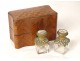 Odor cellar perfume bottles box inlaid brass Grand Tour XIXth