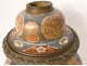 Covered pot lamp oil porcelain Imari Japan herons flowers bronze nineteenth