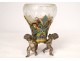 Small bronze cloisonné enamel vase Love cherubs putti nineteenth century