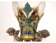 Small bronze cloisonné enamel vase Love cherubs putti nineteenth century