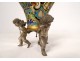 Small bronze cloisonné enamel vase Love cherubs putti nineteenth century