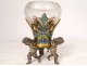 Small bronze cloisonné enamel vase Love cherubs putti nineteenth century