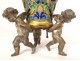 Small bronze cloisonné enamel vase Love cherubs putti nineteenth century