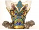 Small bronze cloisonné enamel vase Love cherubs putti nineteenth century