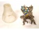 Small bronze cloisonné enamel vase Love cherubs putti nineteenth century