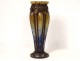 Blown glass vase André Delatte Nancy Art Deco frame wrought iron twentieth