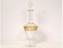 Carafe crystal cut crystal Saint-Louis model Thistle gilding twentieth