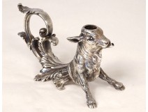 Table lighter countertop cigar lighter silvered bronze bull nineteenth century