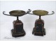 Pair of marble and bronze censers NAPIII 19th