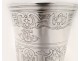 Monogrammed silver pedestal cup 19th