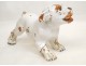 Dog sculpture earthenware pottery Bavent 19th