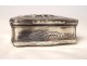 Snuffbox silver metal player characters cards flowers 19th century