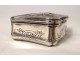 Snuffbox silver metal player characters cards flowers 19th century