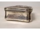 Snuffbox silver metal player characters cards flowers 19th century