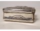 Snuffbox silver metal player characters cards flowers 19th century