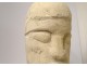 White stone sculpture head character stylized man Paris school twentieth