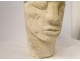 White stone sculpture head character stylized man Paris school twentieth