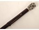 Dagger sword cane with pommel system 6 faces silvered bronze XIXth