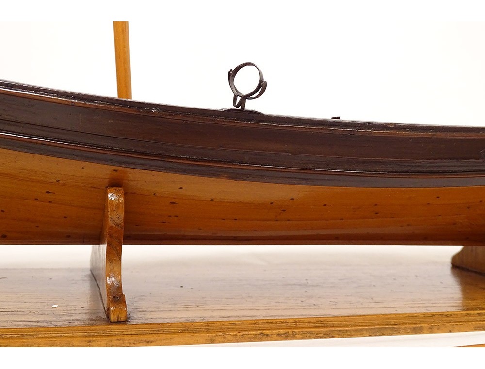 Wooden Long Flat Bottom Whaling Fishing Boat with Oars – MicShaun's Closet