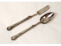 Folding silver travel cutlery Minerva goldsmith Balheux XIXth century