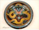 Flat cloisonné enamal Qing Dynasty dragon decor