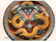 Flat cloisonné enamal Qing Dynasty dragon decor