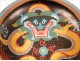 Flat cloisonné enamal Qing Dynasty dragon decor