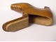 Snuff box carved wood shoe shoe Popular Art XIXth century