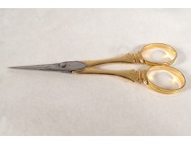 Pair of 18-carat solid gold scissors palmettes PB 11.93gr late 18th century