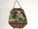 Small minaudière evening handbag bead work metal landscape XIXth