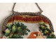 Small minaudière evening handbag bead work metal landscape XIXth