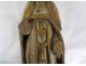 Polychrome carved wood statue Breton bishop Saint Brittany XVIIth century