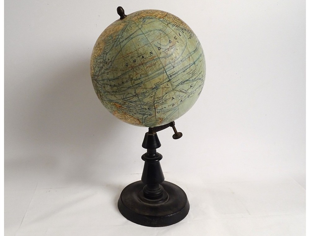 Globe terrestre Mappemonde pied bois