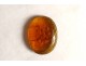 Roman oval intaglio amber figures ancient women lion statue