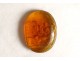 Roman oval intaglio amber figures ancient women lion statue