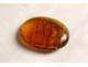 Roman oval intaglio amber figures ancient women lion statue