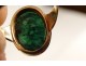 Solid gold ring Roman intaglio emerald character profile god Apollo