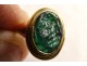 Solid gold ring Roman intaglio emerald character profile god Apollo