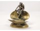 Tidy silvered bronze shell girl cherub 19th