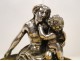 Tidy silvered bronze shell girl cherub 19th