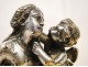 Tidy silvered bronze shell girl cherub 19th