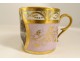 Paris porcelain cup saucer grisaille gilding young woman Empire XIXth