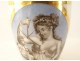 Paris porcelain cup saucer grisaille gilding young woman Empire XIXth