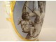 Paris porcelain cup saucer grisaille gilding young woman Empire XIXth