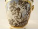 Paris porcelain cup saucer grisaille gilding young woman Empire XIXth