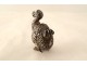 Small solid silver sculpture seated poodle dog 21.98gr 20th century