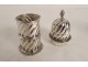 Pair of English solid silver shakers London Gibson &amp; Langman XIXth