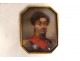 Miniature painted portrait General Comte de Coutard gold frame Empire XIXth