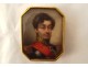 Miniature painted portrait General Comte de Coutard gold frame Empire XIXth